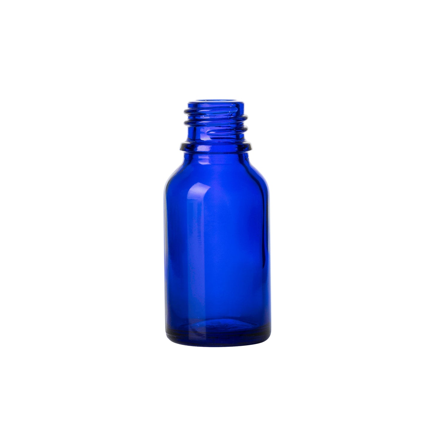 15ml Cobalt Blue Euro Round + 18-415 White Tamper-Evident Orifice Reducer Caps (256 Sets per Case) - Cosmetic Pack