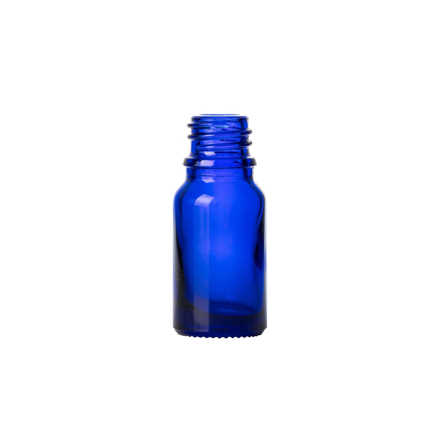 10ml Cobalt Blue Euro Round + 18-415 White Tamper-Evident Orifice Reducer Caps (256 Sets per Case) - Cosmetic Pack