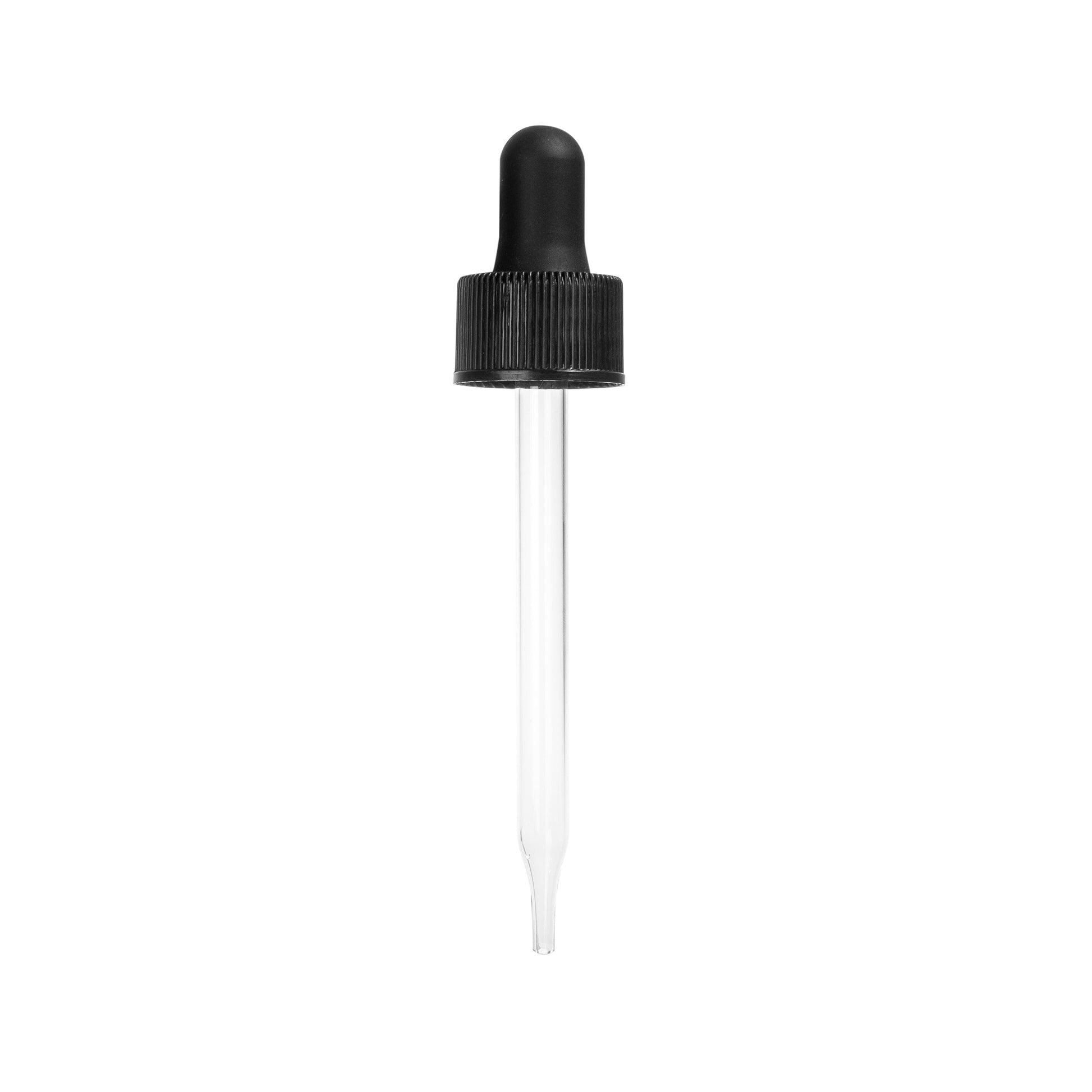 20-400 Black Glass Dropper Assembly for 1oz Boston Round (720 Pieces per Case) - Cosmetic Pack
