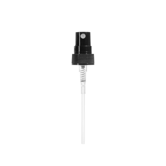 20-400 PP Black Fine-Mist Sprayer with Cap for 1oz Boston Round (720 Pieces per Case) - Cosmetic Pack