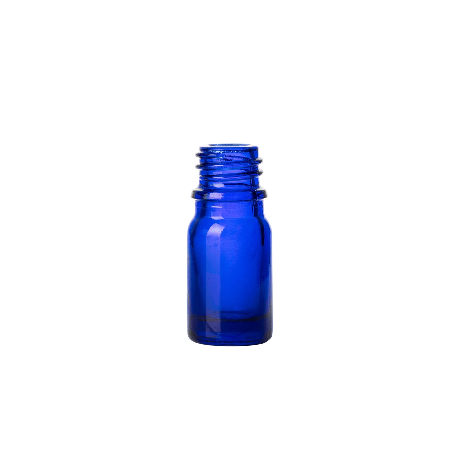 5ml Cobalt Blue Euro Round + 18-415 White Tamper-Evident Orifice Reducer Caps (256 Sets per Case) - Cosmetic Pack