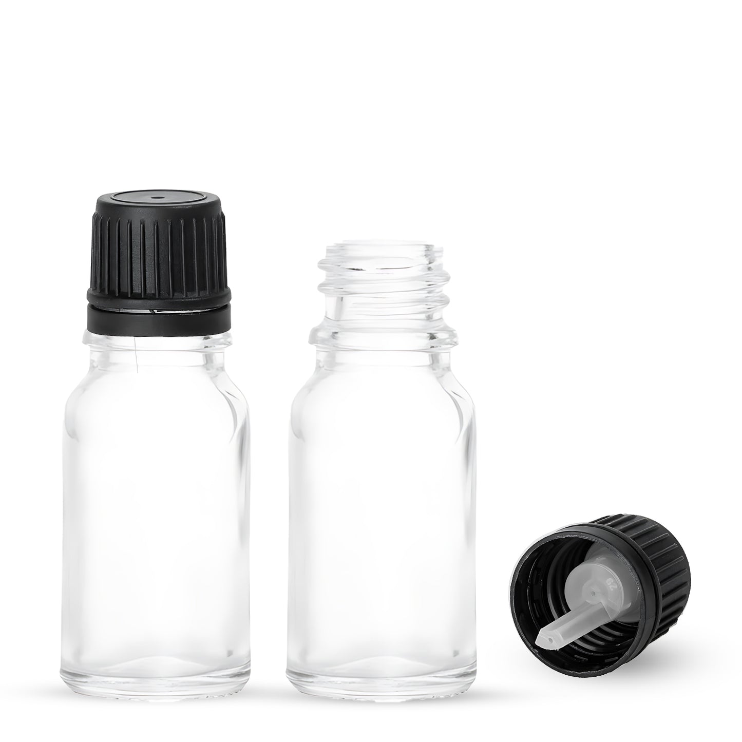 10ml Flint Euro Round + 18-415 Tamper-Evident Orifice Reducer Caps (256 Sets per Case) - Cosmetic Pack