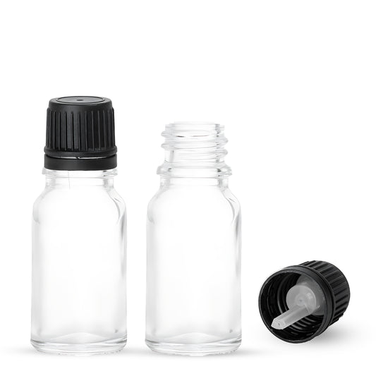 10ml Flint Euro Round + 18-415 Tamper-Evident Orifice Reducer Caps (256 Sets per Case) - Cosmetic Pack