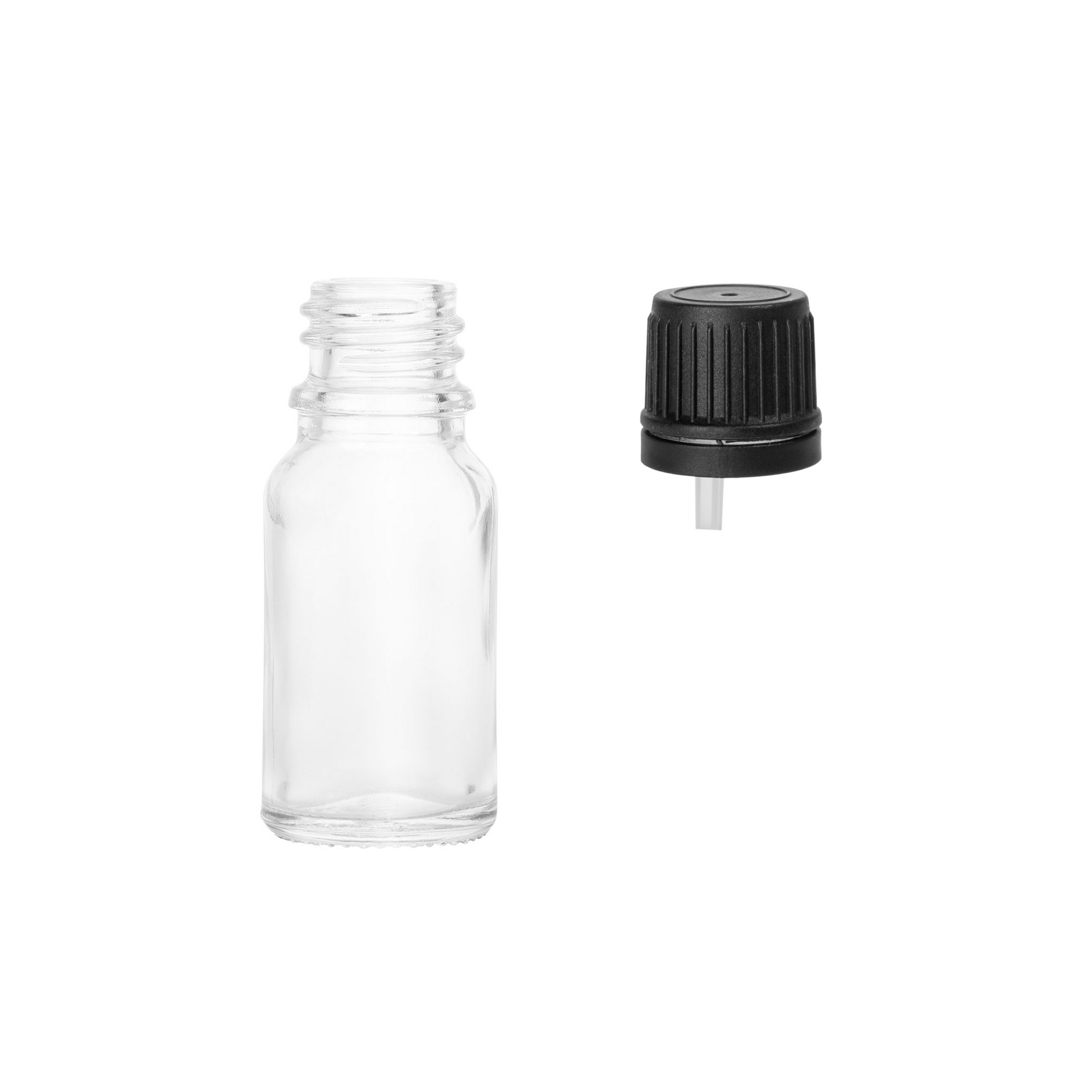 10ml Flint Euro Round + 18-415 Tamper-Evident Orifice Reducer Caps (256 Sets per Case) - Cosmetic Pack