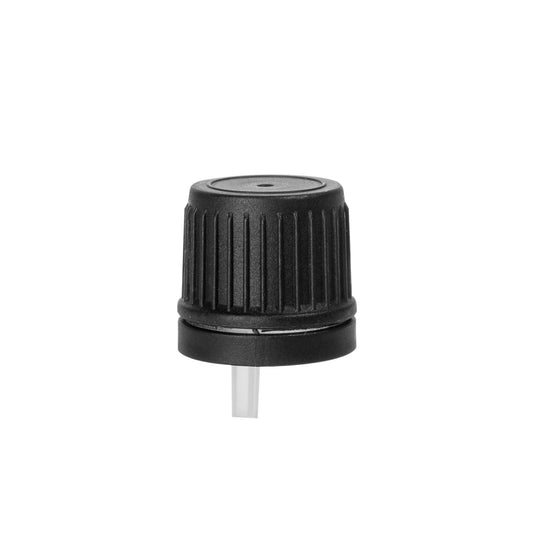 18-415 Black Tamper-Evident Orifice Reducer Screw Cap (660 Pieces per Case) - Cosmetic Pack