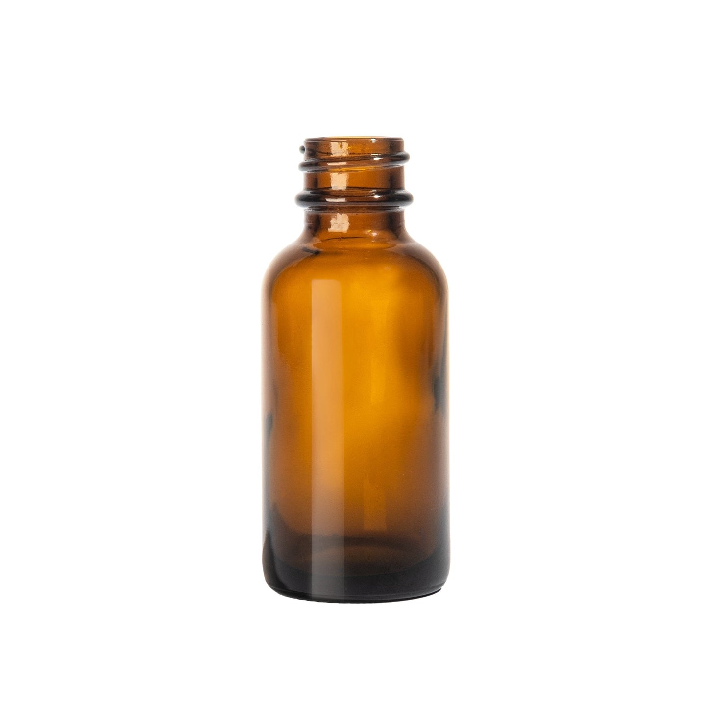 1oz Amber Boston Round (360 Bottles per Case) - Cosmetic Pack