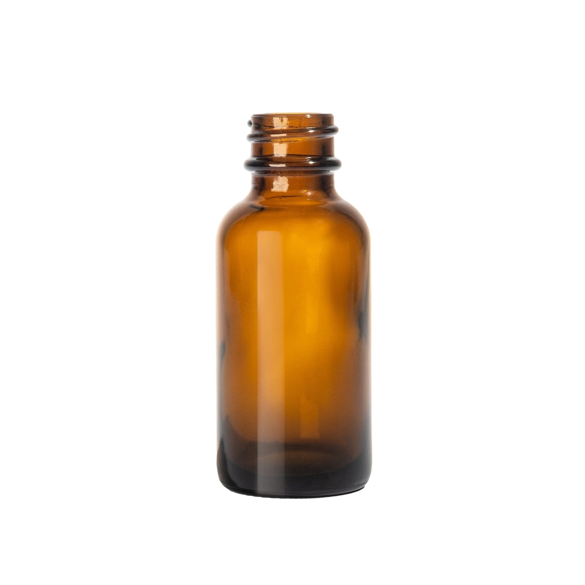 1oz Amber Boston Round (360 Bottles per Case) - Cosmetic Pack