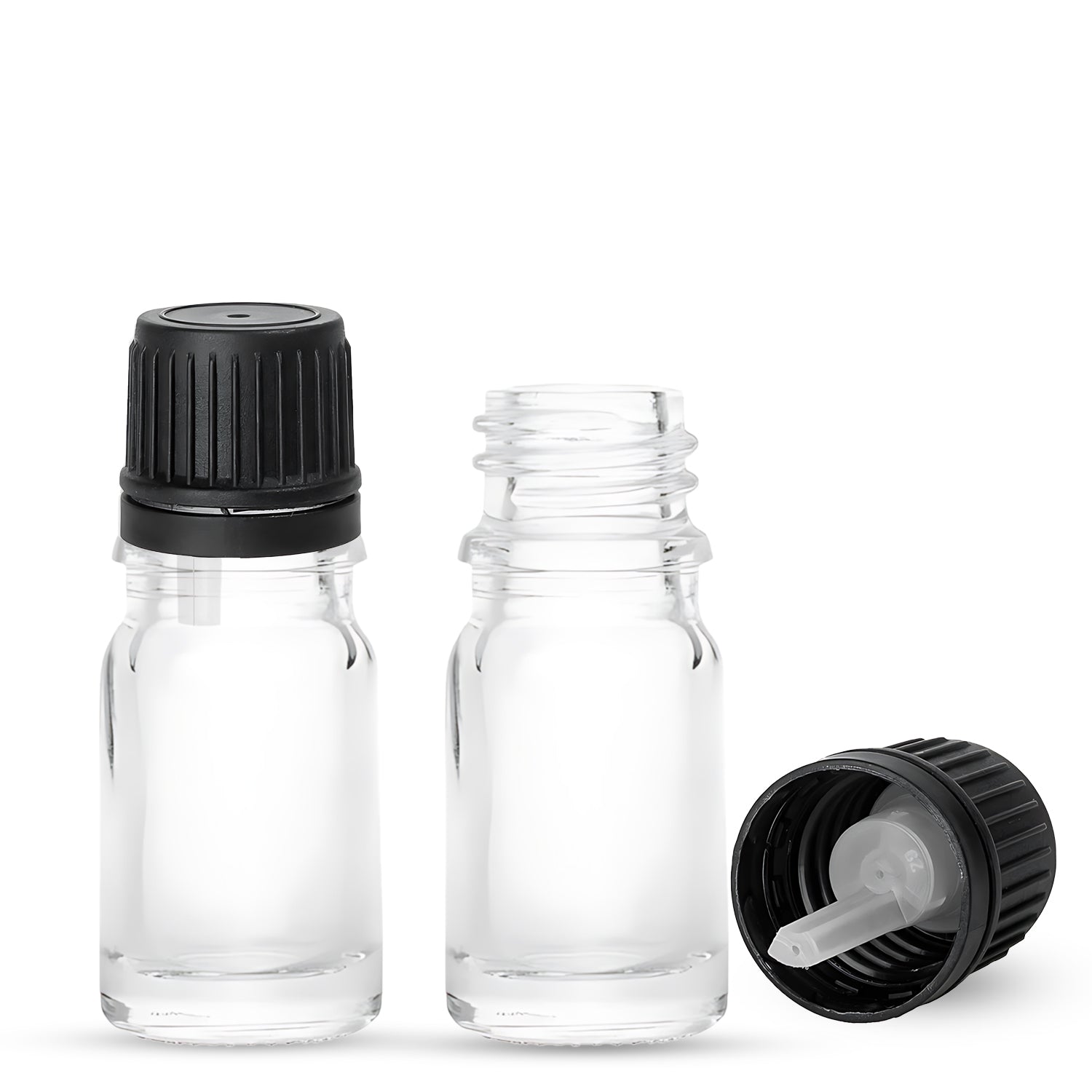 5ml Flint Euro Round + 18-415 Tamper-Evident Orifice Reducer Caps (255 Sets per Case) - Cosmetic Pack