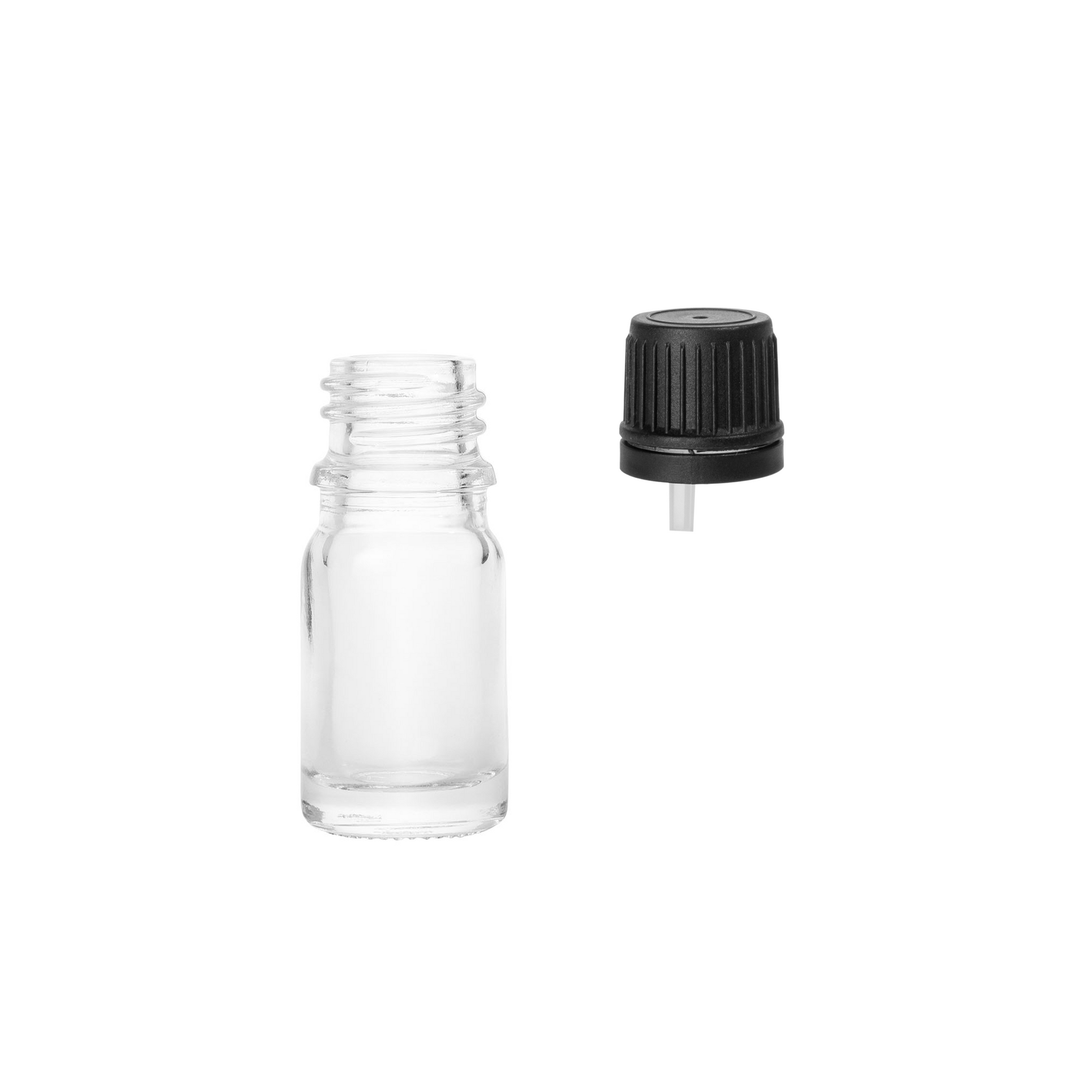 5ml Flint Euro Round + 18-415 Tamper-Evident Orifice Reducer Caps (255 Sets per Case) - Cosmetic Pack