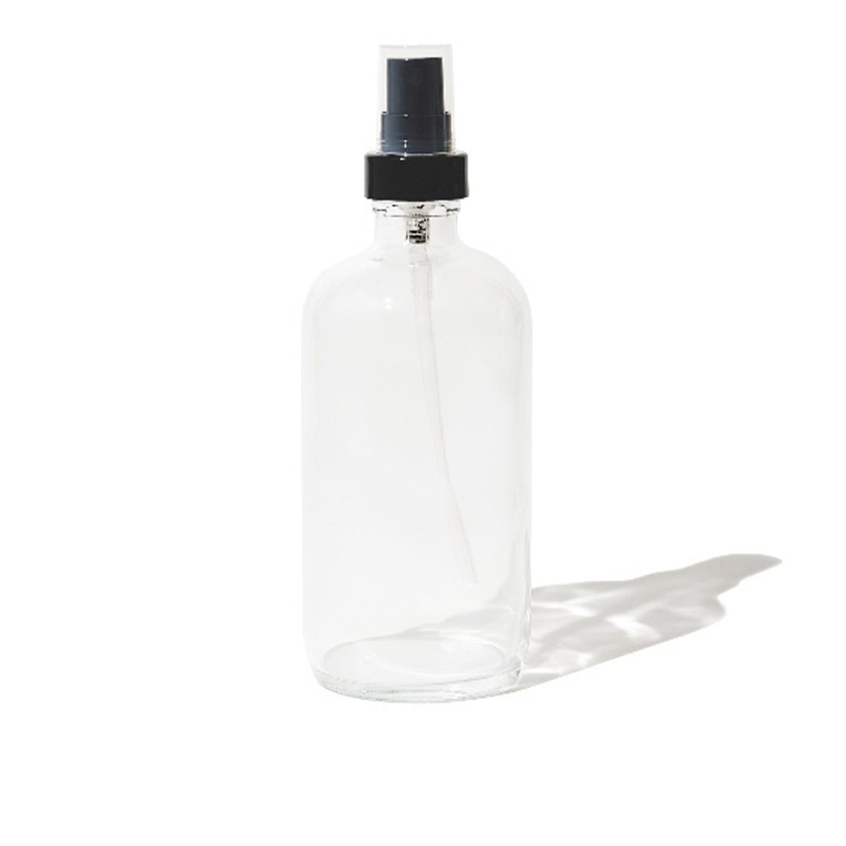8oz Clear Glass Boston Round | 24/400 Black Fine-Mist Sprayer | 96 Pcs