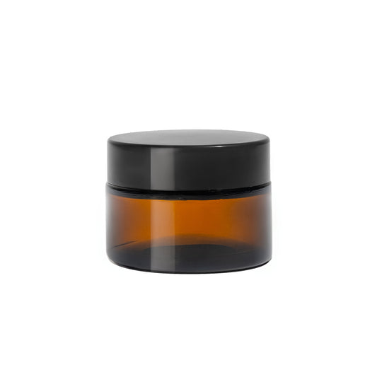 1oz 48-400 Straight-Sided Amber Cream Jar with Lid and Liner (288 Sets per Case) - Cosmetic Pack