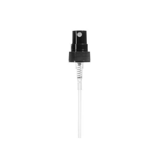 20-400 PP Black Fine-Mist Sprayer with Cap for 1oz Boston Round (720 Pieces per Case) - Cosmetic Pack