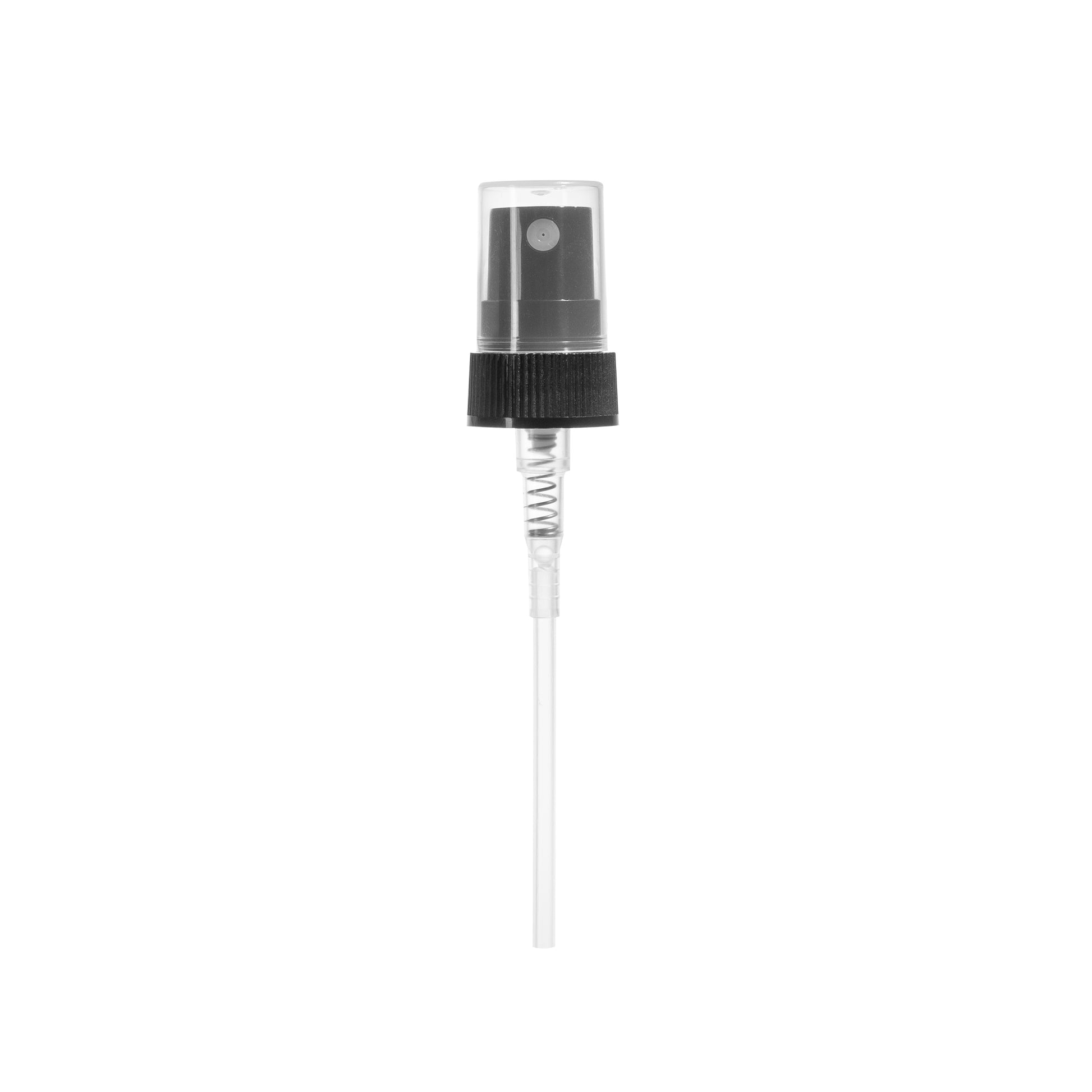 20-400 PP Black Fine-Mist Sprayer with Cap for 1oz Boston Round (720 Pieces per Case) - Cosmetic Pack