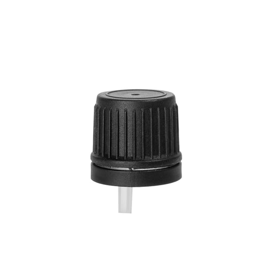 18-415 Black Tamper-Evident Orifice Reducer Screw Cap (936 Pieces per Case) - Cosmetic Pack
